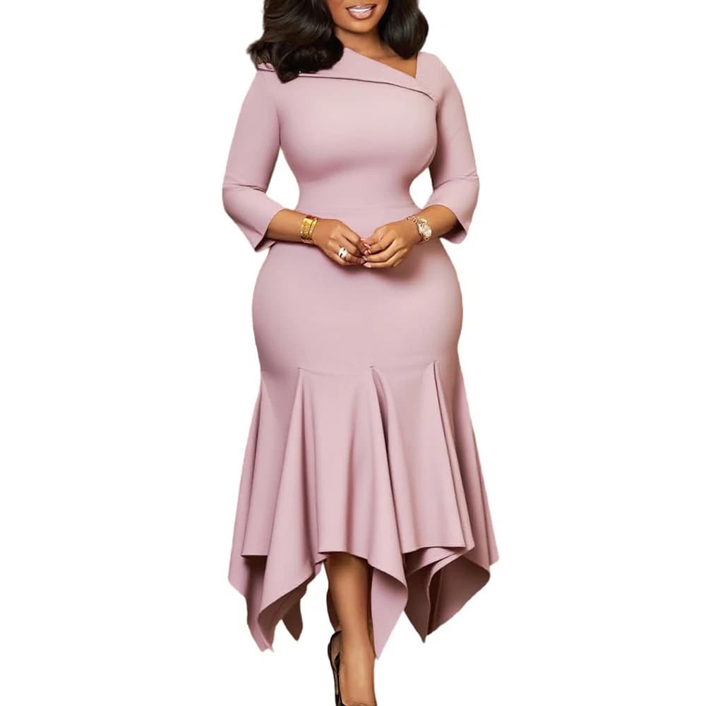 Women's Mermaid Dress 3/4 Sleeves
