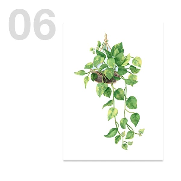Nordic Botanical Green Plant Canvas Wall Art Print