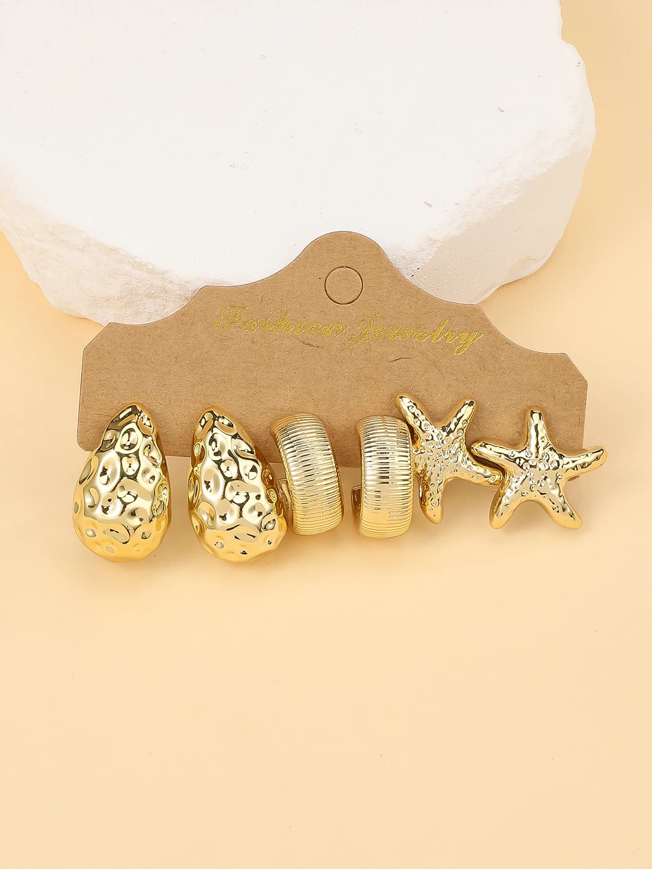 Ocean-Inspired Earring Set, 6 Pairs