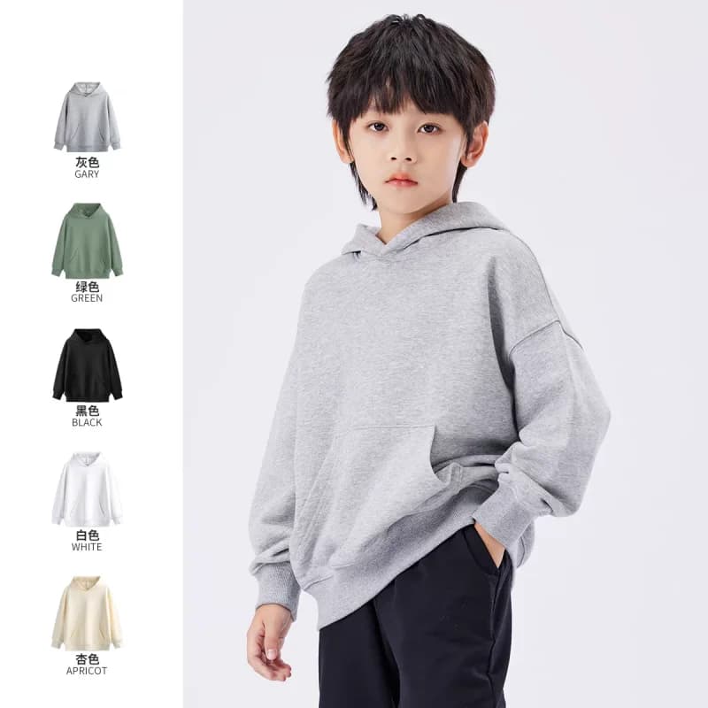 Kids Hoodie Sweatshirt Long Sleeve White