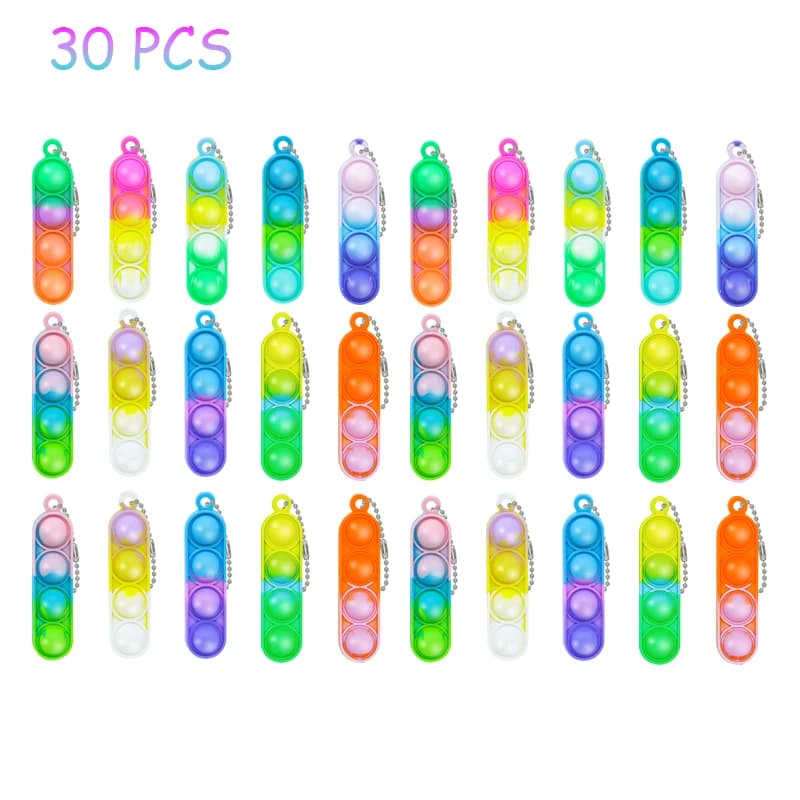 Mini Pop Fidget Toy Keychains Bulk Pack