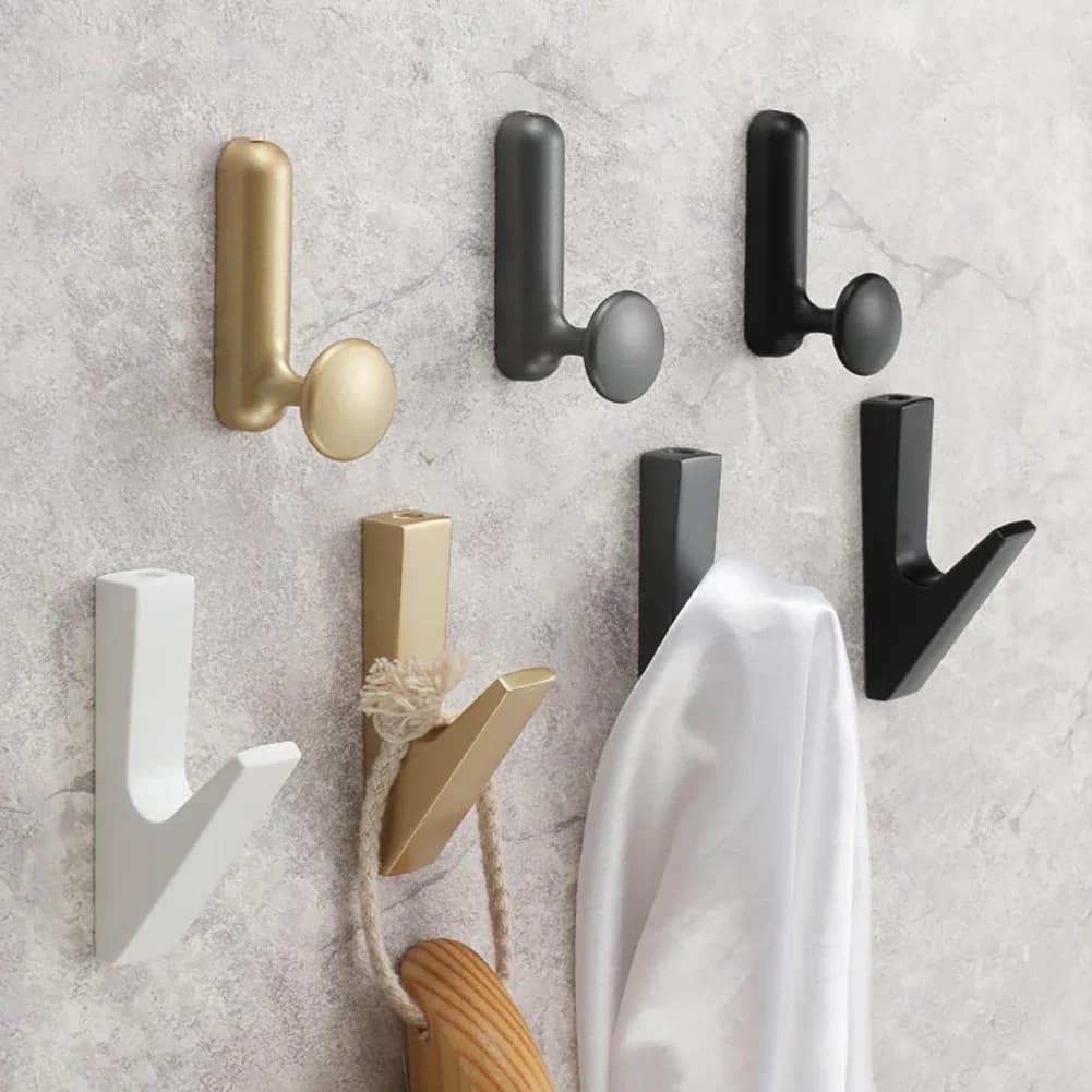 Bathroom Accessories Wall Hooks Wall Coat Rack Wall Hooks for Hanging Clothes Hook for Bags Gold Hangers for Kitchen Towels