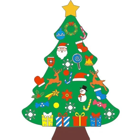 DIY Felt Christmas Tree Wall Hanging Set
