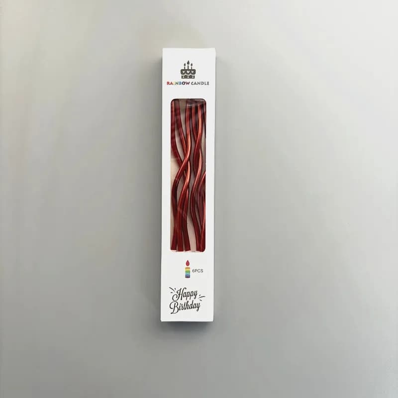 Metallic Twisted Cake Candles - Pack of 6