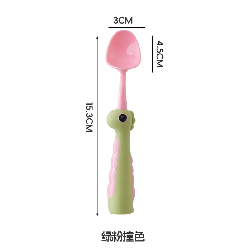 Cartoon Dinosaur Baby Spoon with Standing Base