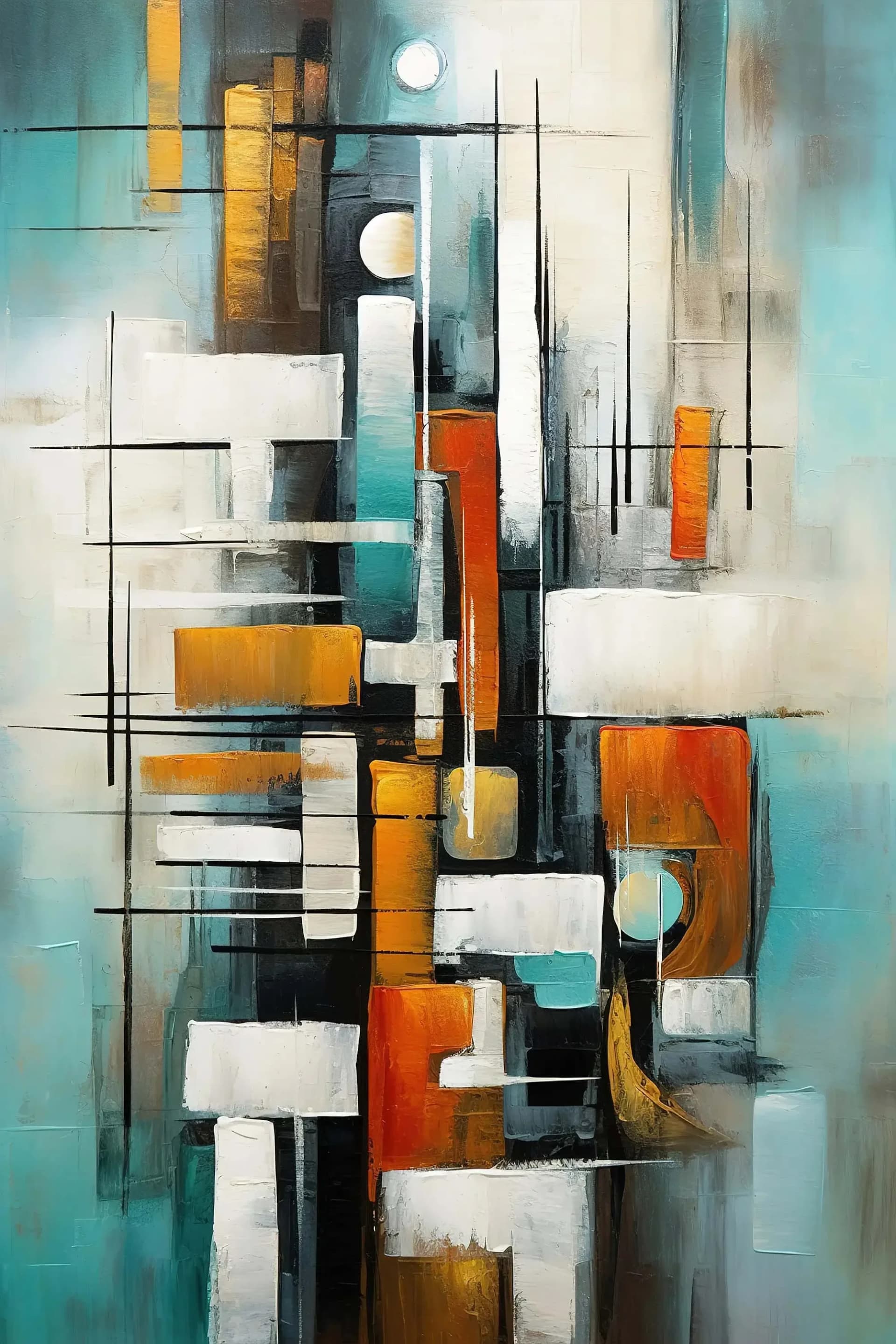 Abstract Matte Oil Painting Canvas Print