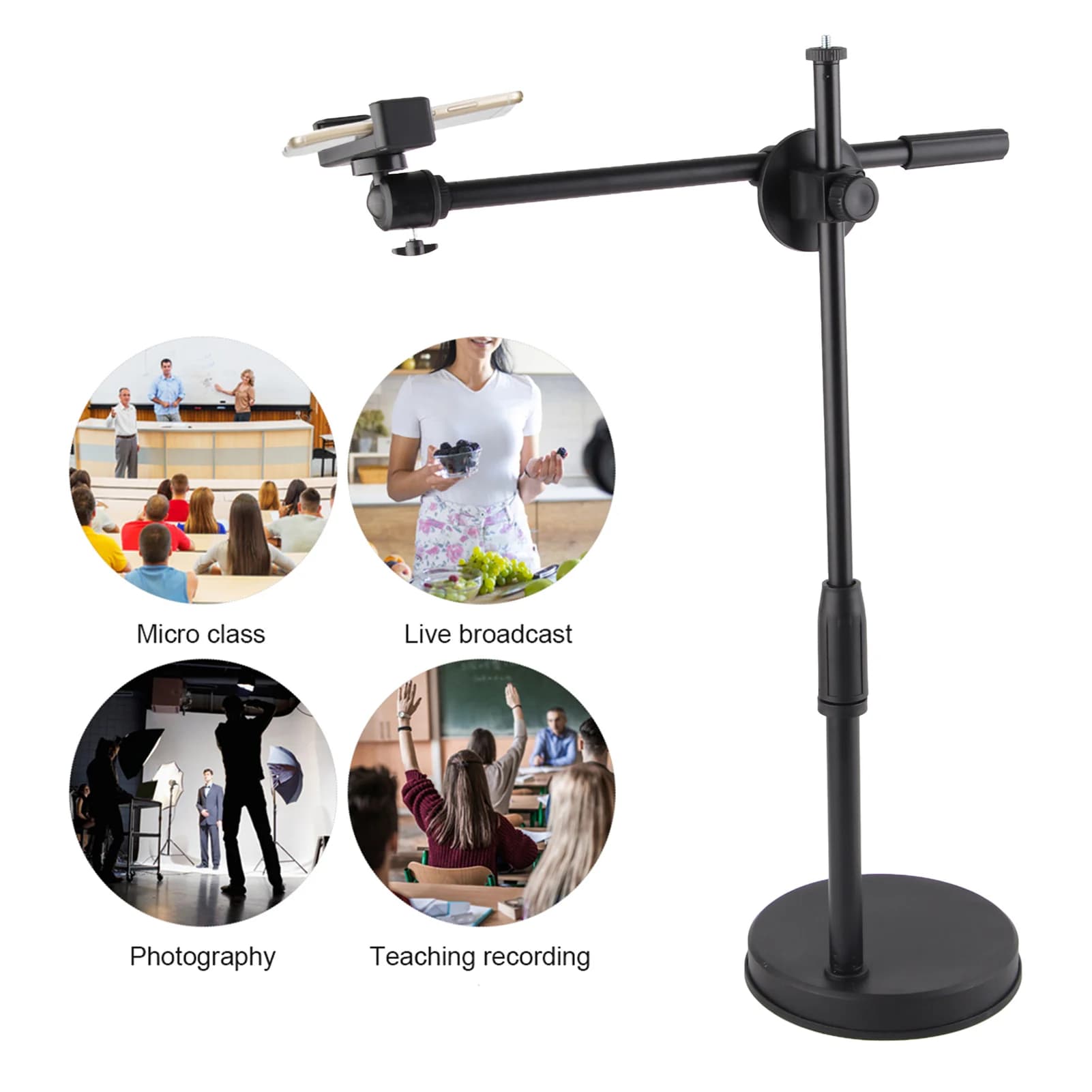 Desktop Phone Holder Stand with Rotating Arm