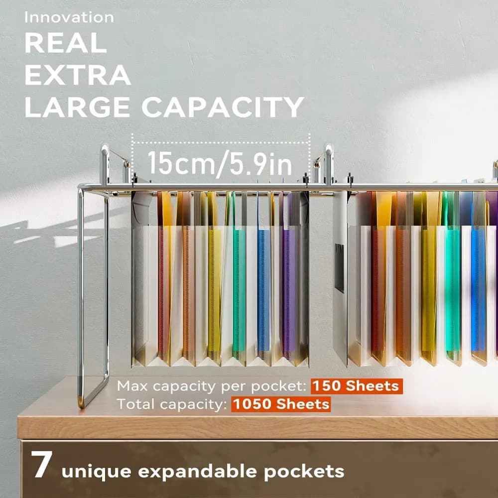 7-Pocket Expandable Hanging File Bag
