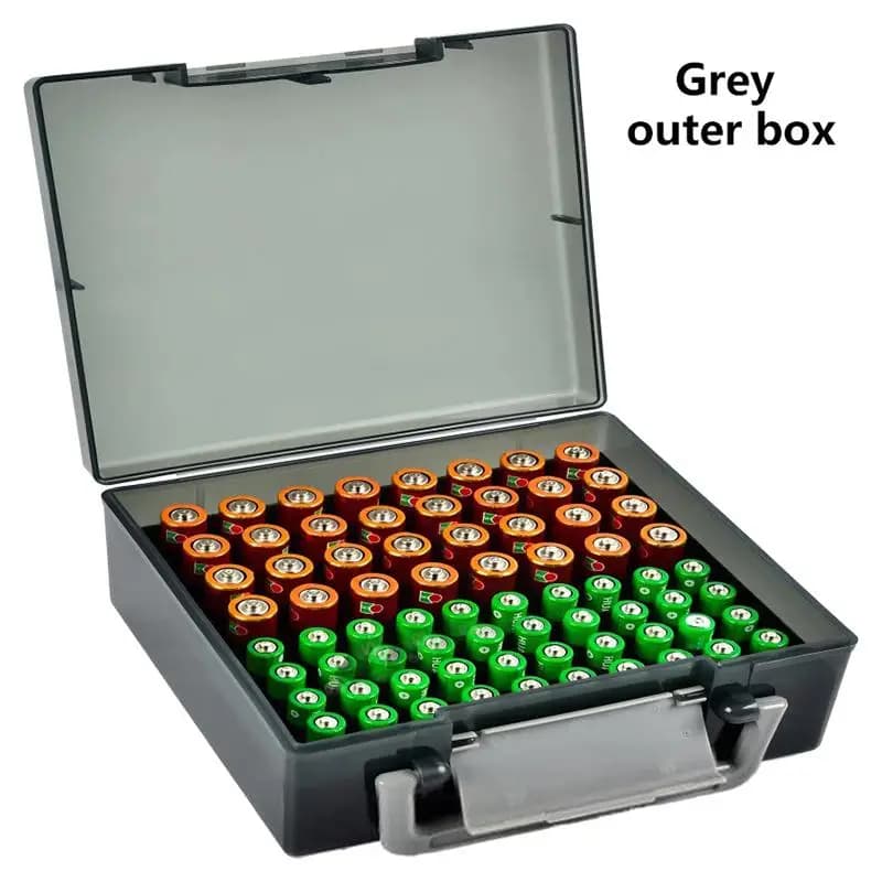 Battery Storage Organizer Holds 72 AA AAA Batteries Battery Box Case Garage Container Home Drawer Organization Dispenser Holder