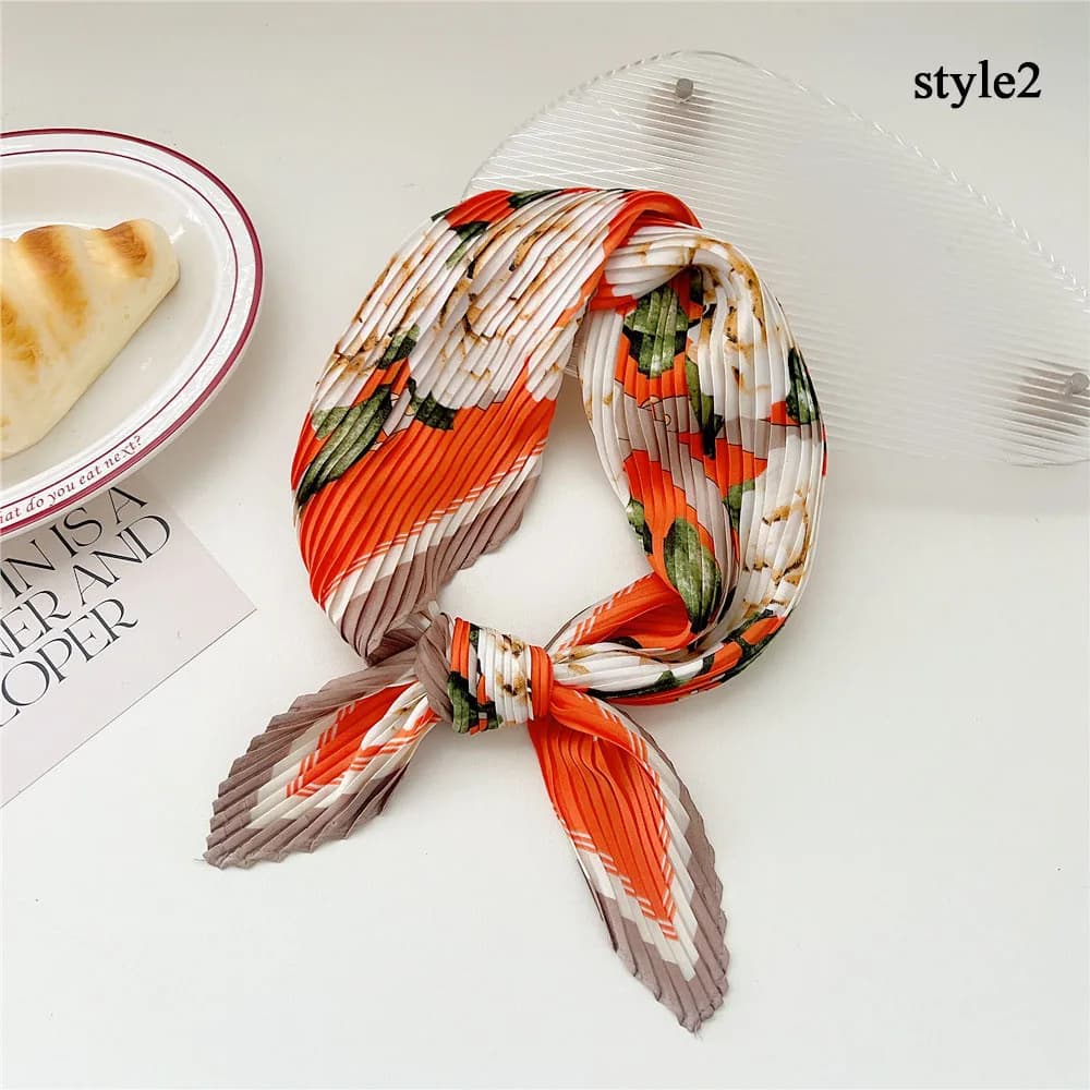 Fold Square Scarf Women Spring Summer Fashion Bandanas Bag Hat Head Hair Shawl Wraps Elegant Lightweight Luxury Hair Accessories