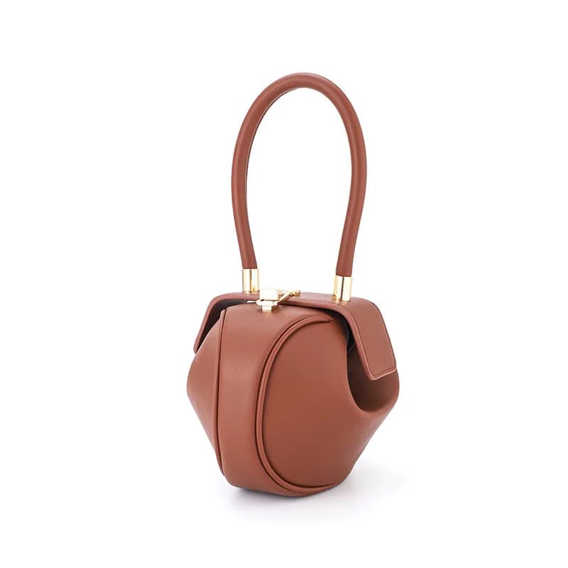 Luxury Designer Round Shoulder Bag PU Leather
