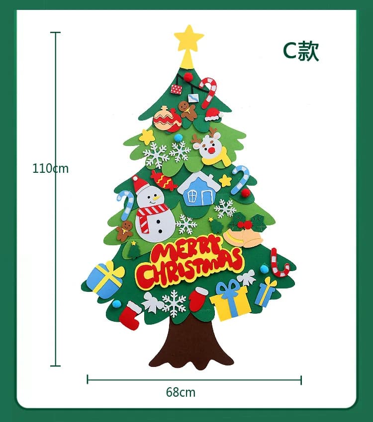DIY Felt Christmas Tree Wall Hanging Set
