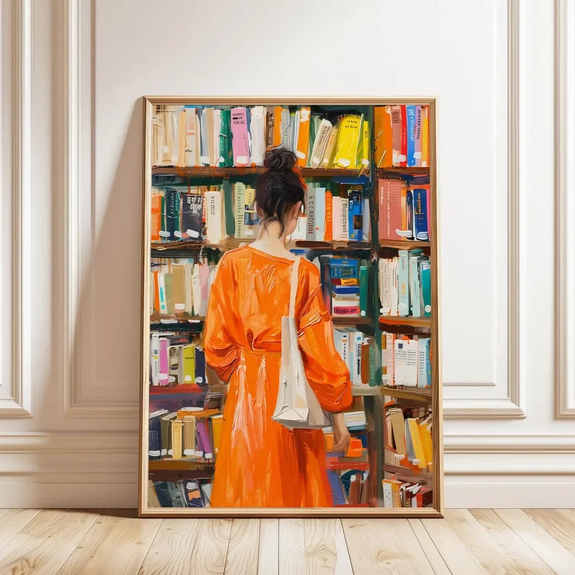 Woman Reading Bookstore Art Print