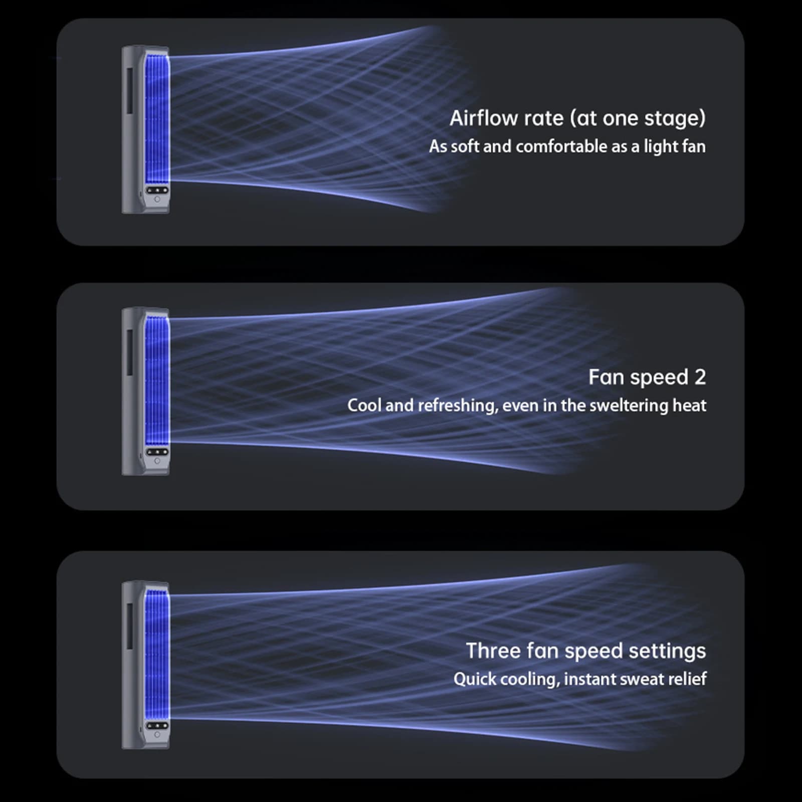 Portable Tower Fan USB Rechargeable