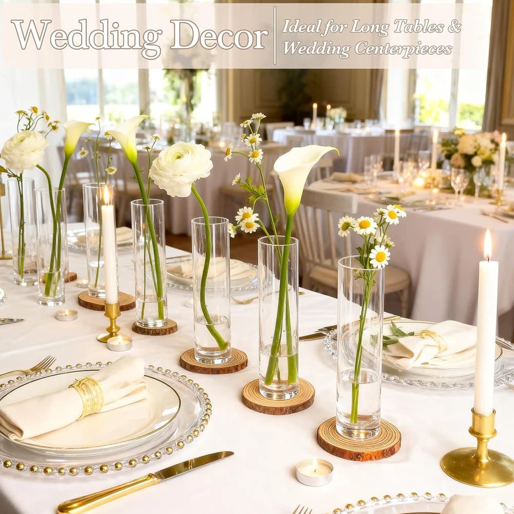 Glass Cylinder Bud Vases