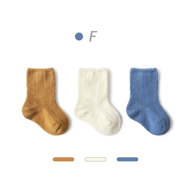 Cotton Baby Socks 3-Pairs Newborn to Toddler
