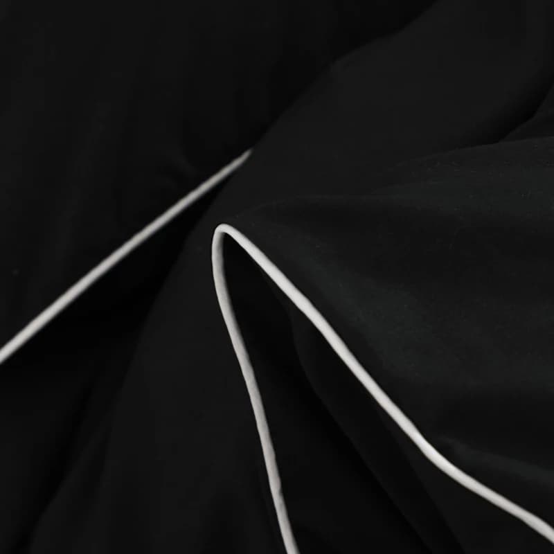 Black Color Bedding Set For Adults Simple Style Double Bed Sheet Sets Single/Queen/king Bed Cover Full Set Plain Bedding 이불세트
