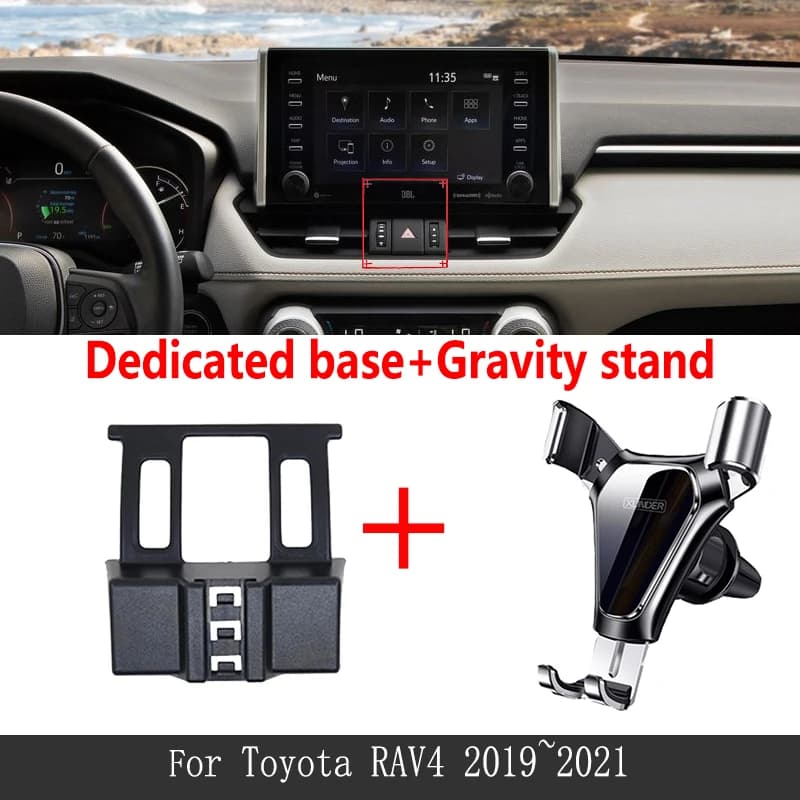 Car Mobile Phone Holder for Toyota RAV4 XA50 Accessories 2022 2019~2023 Telephone Bracket Rotatable Support for IPhone Samsung