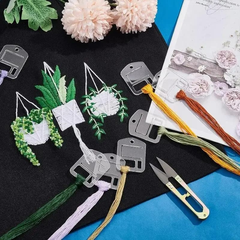 Embroidery Floss Bobbins, 20-Piece Clear Organizers