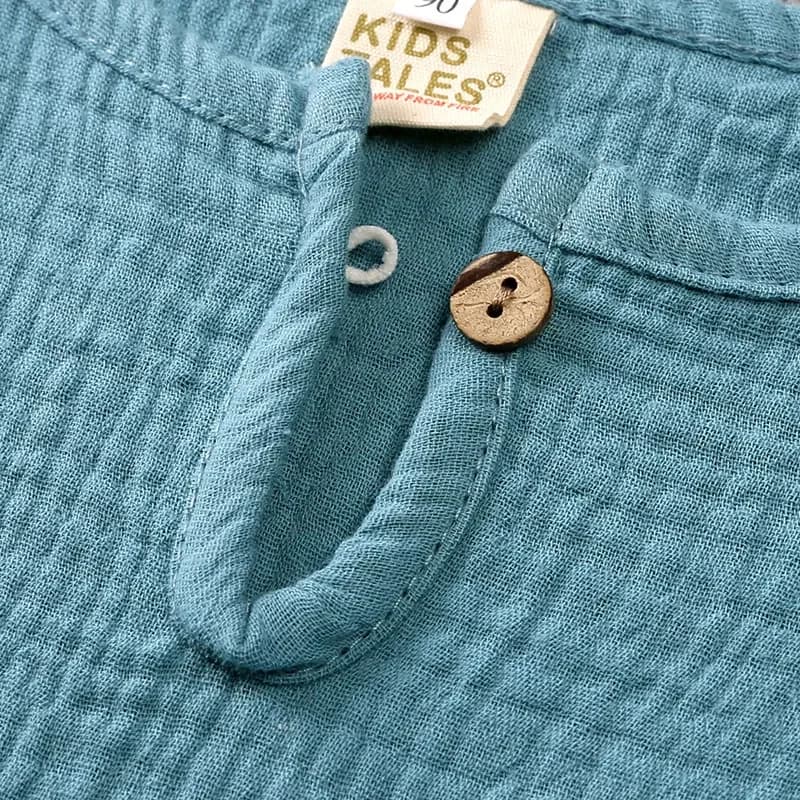 Cotton Linen Kids Clothing Set Short Sleeve