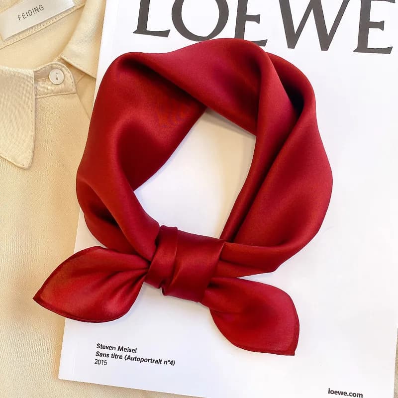 Scarf 100% Silk Bandana Women Square Scarves Wrap Kerchief Mulberry Spring Fashion Luxury High Quality Headband Hijab Shawls