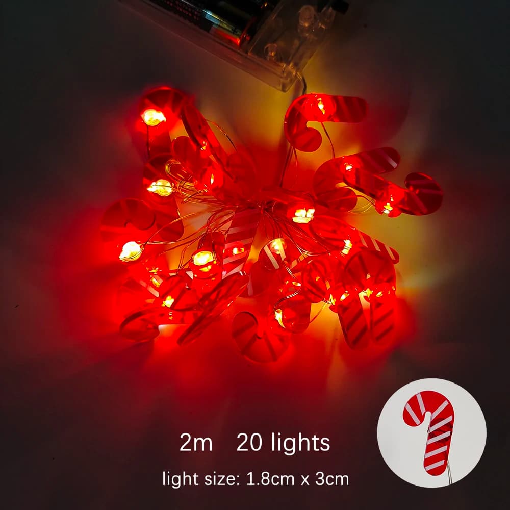 Christmas Led String Lights Santa Snowflake Garland