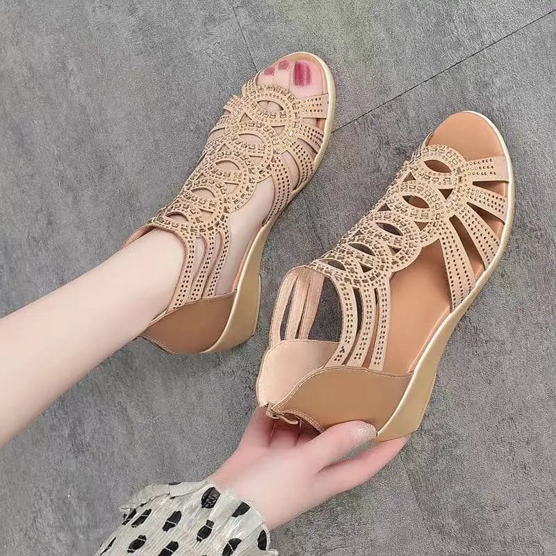 Women's Roman Sandals with Diamond Accents