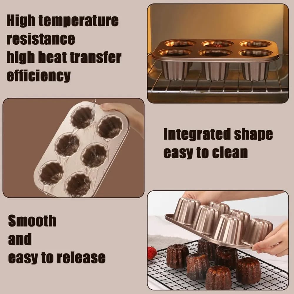 12-Cavity Carbon Steel Canelé Mold