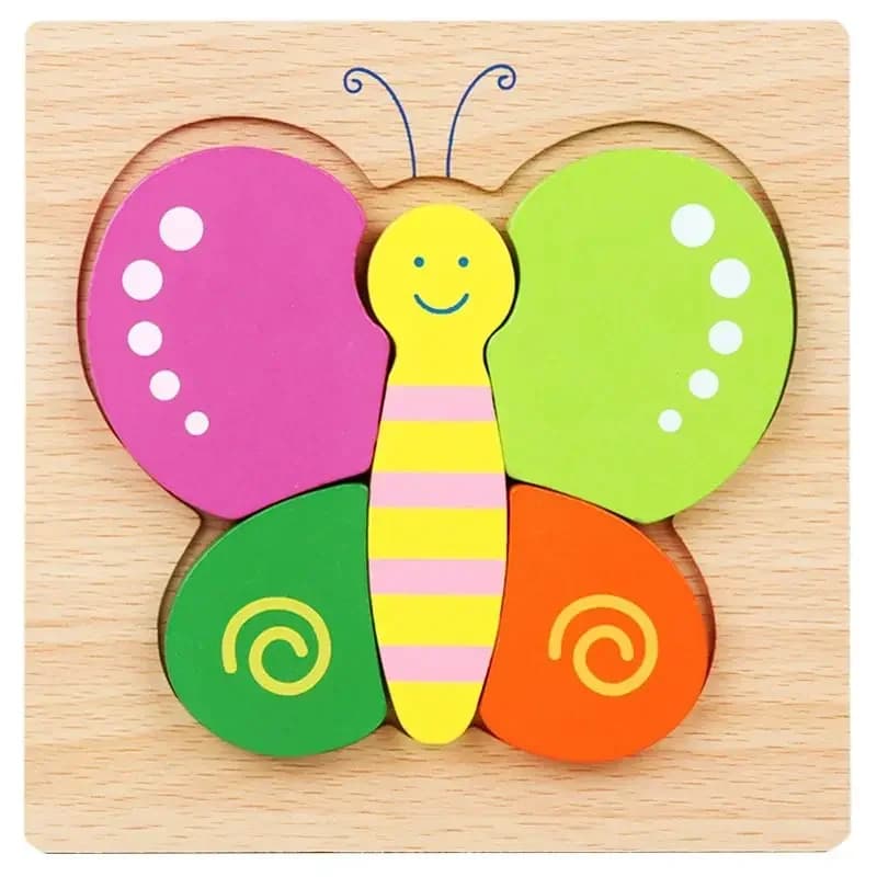 Wooden 3D Animal and Traffic Puzzle
