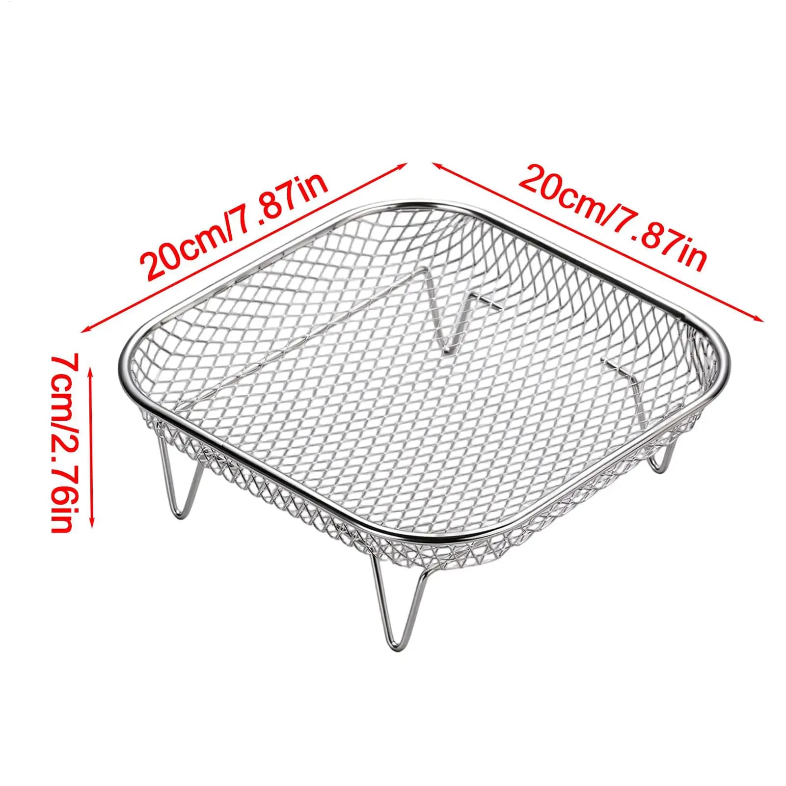 Air Fryer Universal Accessories Metal Oven Air Fryer Racks For Baking Stackable Grill Skewer Rack Fit All Airfryer 4.2Qt - 5.8Qt