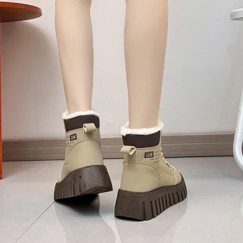 Platform Winter Ankle Boots with Fur Lining