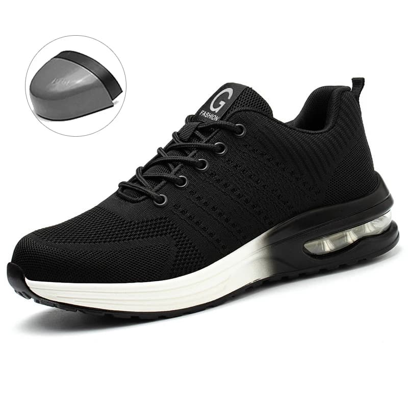Steel Toe Work Shoes for Men Women  Anti-Smash Anti-Puncture Blue Safety Shoes Breathable Lightweight Air Cushion Work Shoes