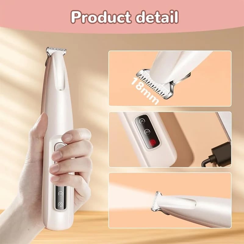 Pet Grooming Kit with Cordless Trimmer and LED Light
