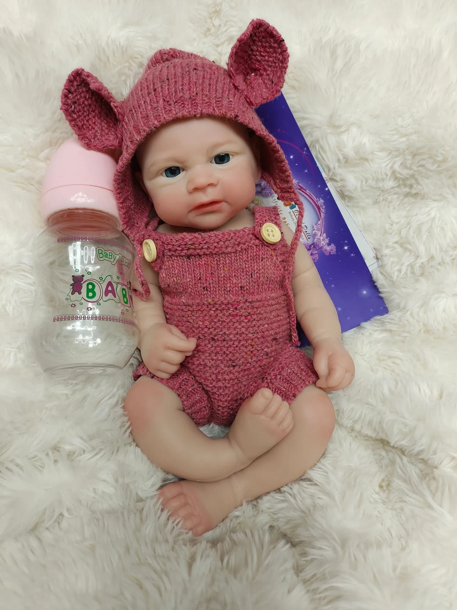 Silicone Reborn Doll with Open Mouth, 13-Inch