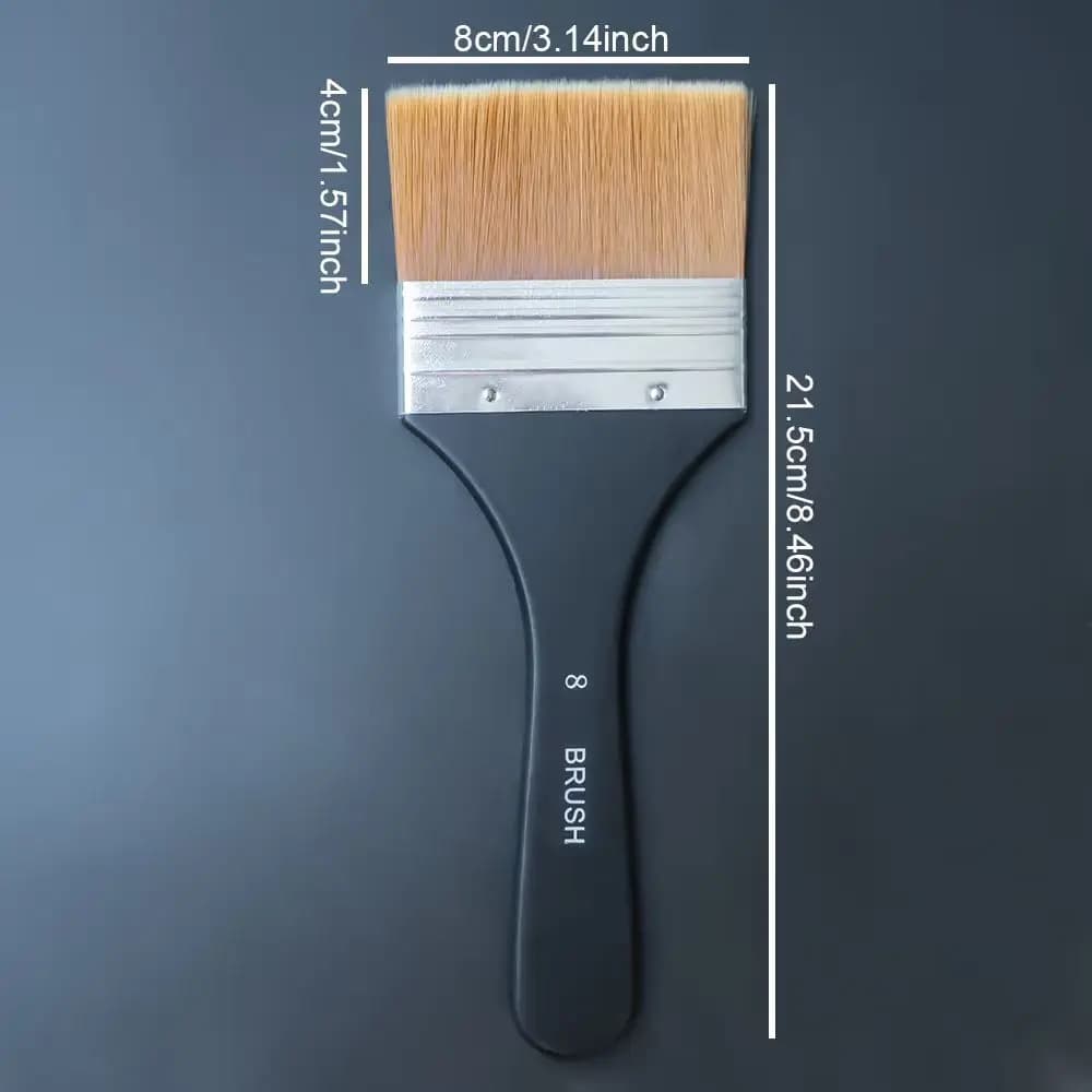 Flat Bright Paint Brushes with Wooden Handle