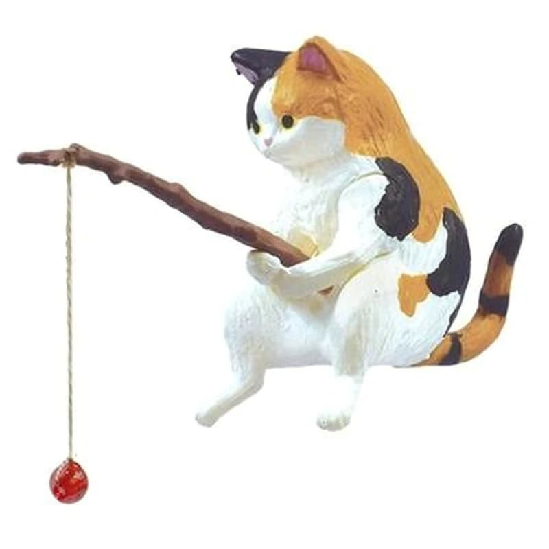 Fishing Cat Ornaments Fish  Landscaping Aquarium Decoration Mini Cat Statue Fish  Accessories Household Supplies
