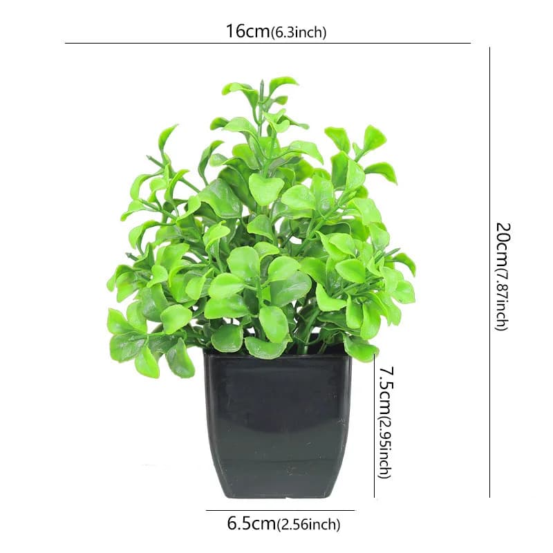 Small Artificial Bonsai Plant in Black Pot