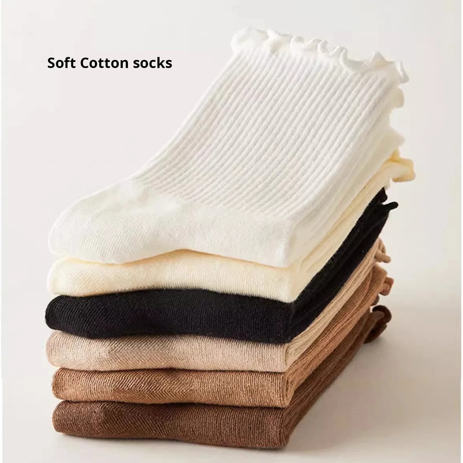 Women's Cotton Ruffle Mid-Calf Socks