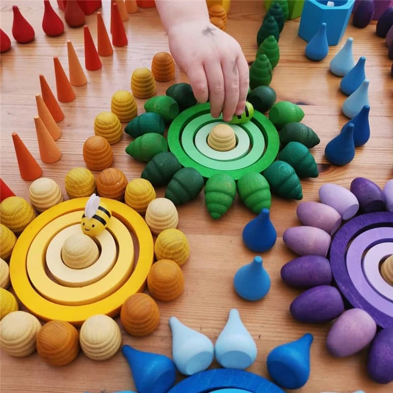 Wooden Candy Building Blocks DIY Painting Set