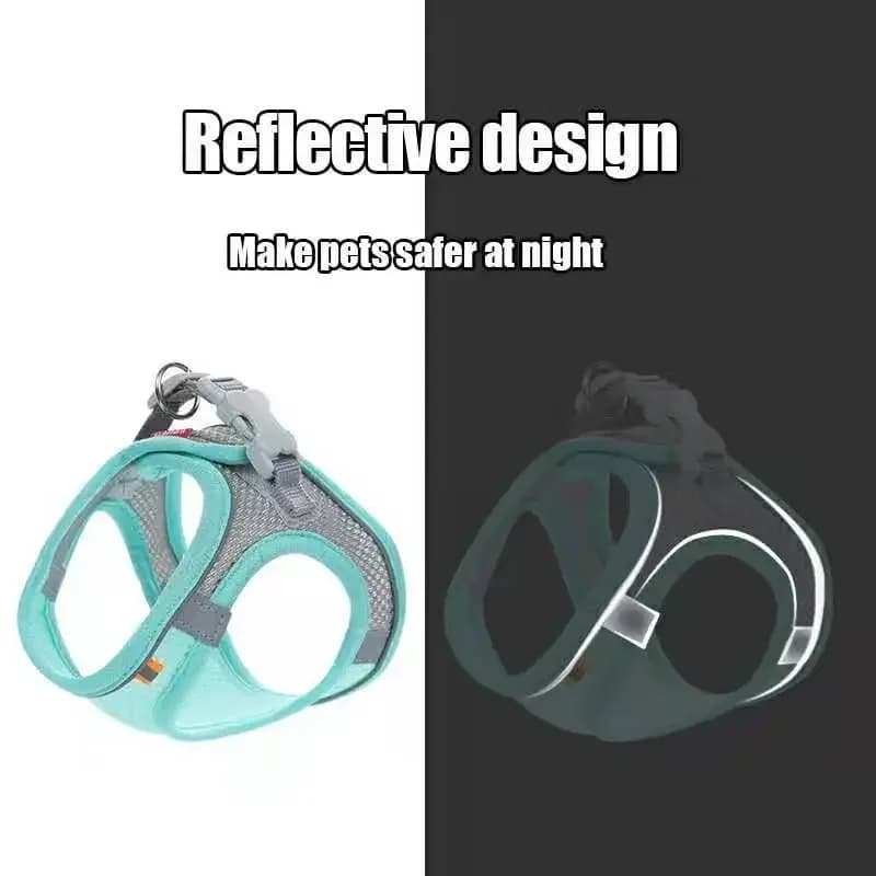 Reflective Mesh Harness and Leash Set for Cats and Small Dogs