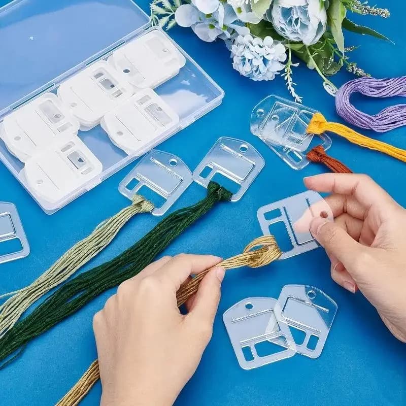 Embroidery Floss Bobbins, 20-Piece Clear Organizers