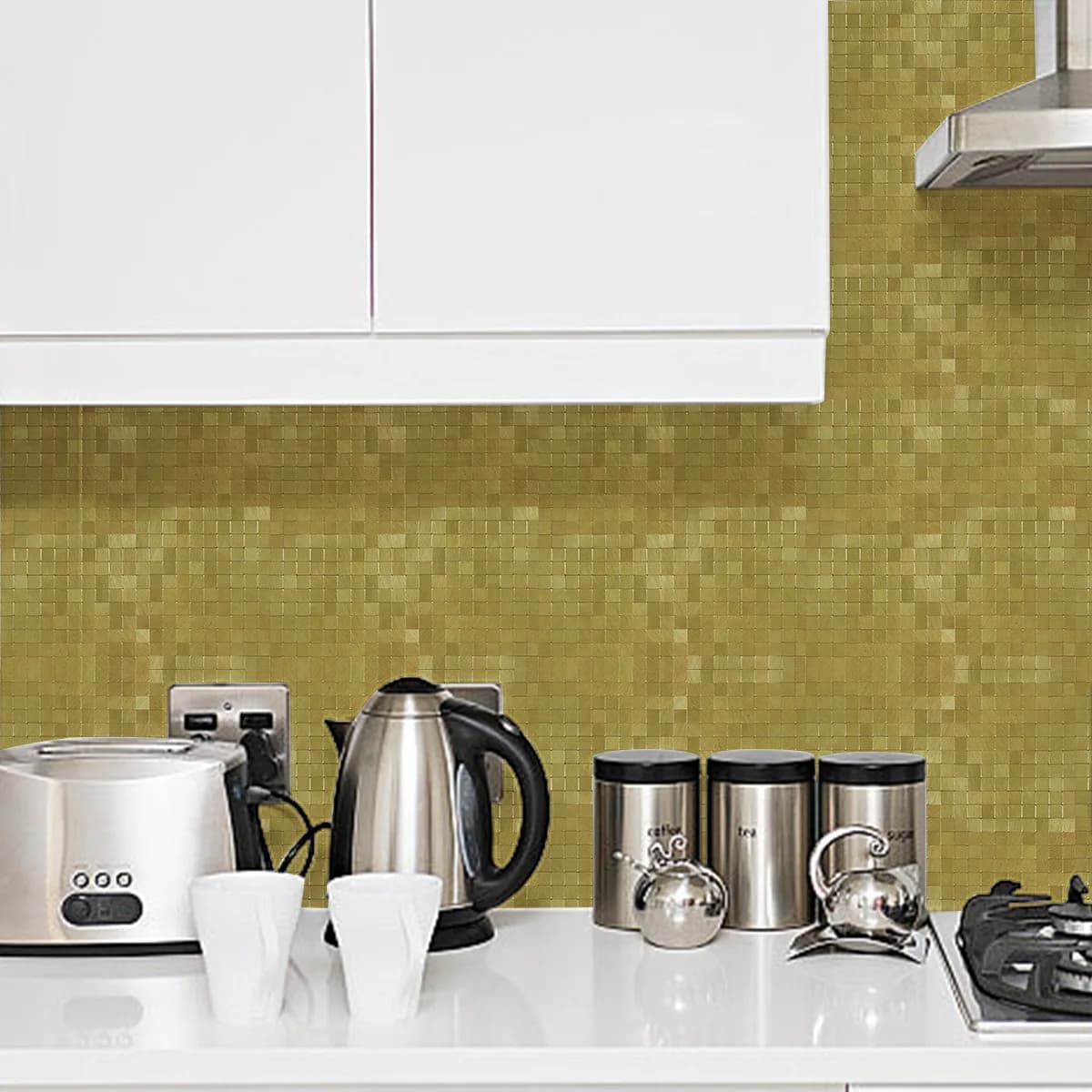 Self-Adhesive Metal Mosaic Wallpaper Tiles
