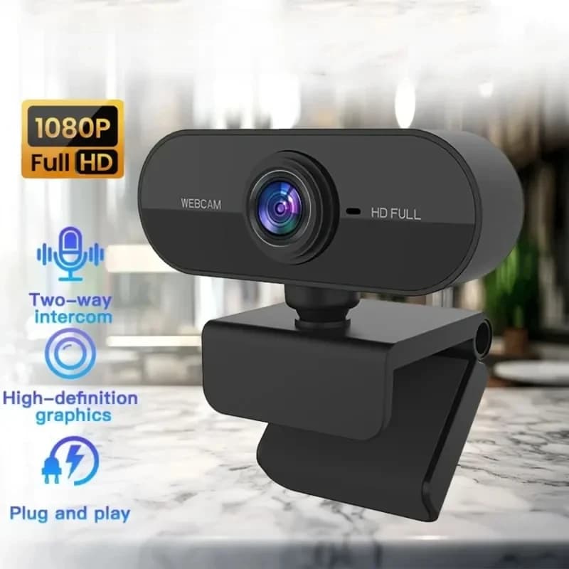 Webcam 1080P Web Cam for Pc Drive-free USB Rotatable Camera with Microphone for Desktop Computer for Video Calling Conference