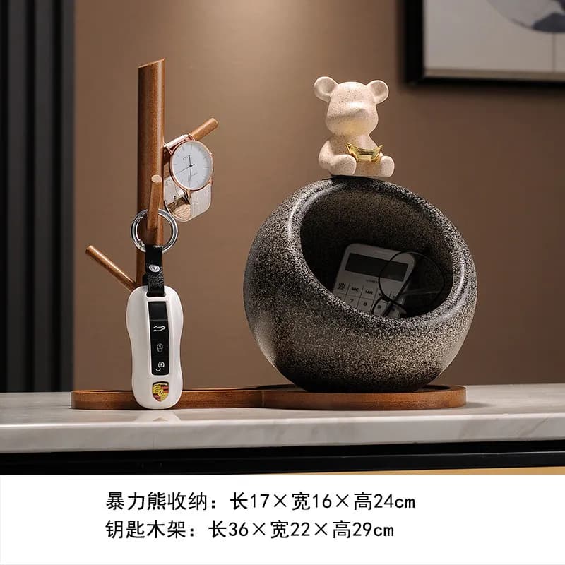 Kitchen Desk Storage Holder for Towel and Trinket Display