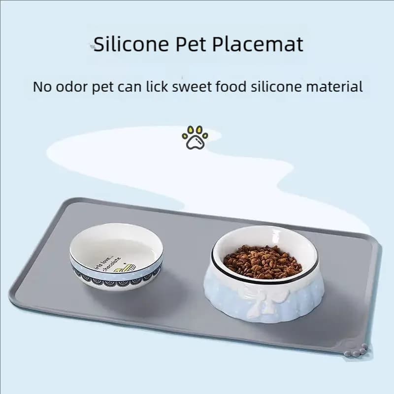 Waterproof Pet Bowl Mat With Non-Slip Base