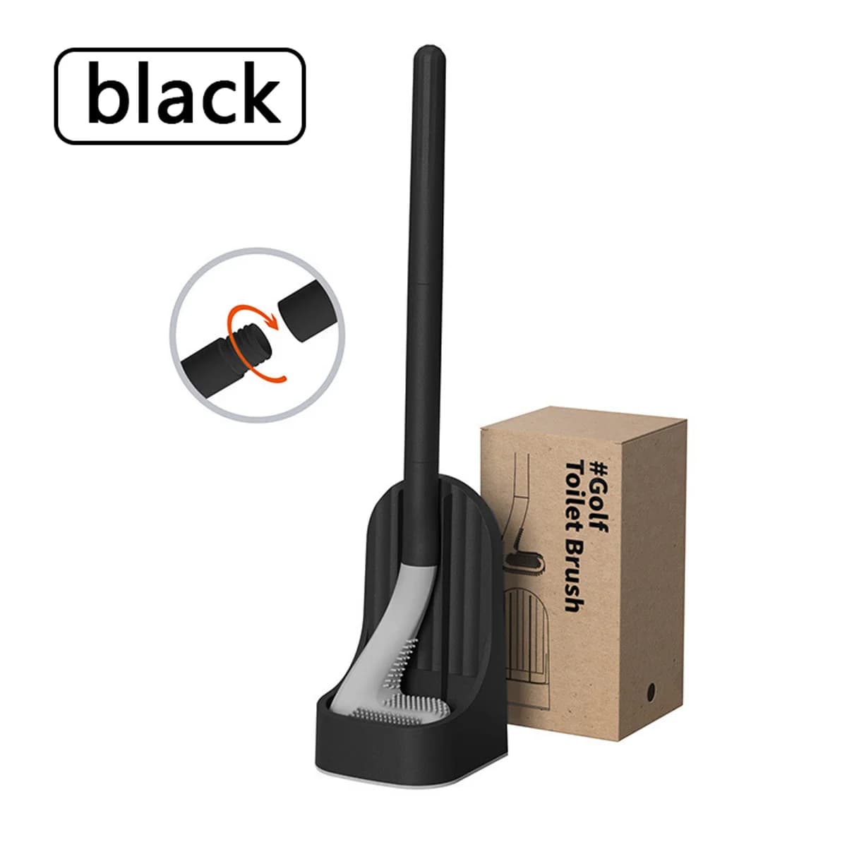 Wall-Mounted Toilet Brush with Quick-Drain Base