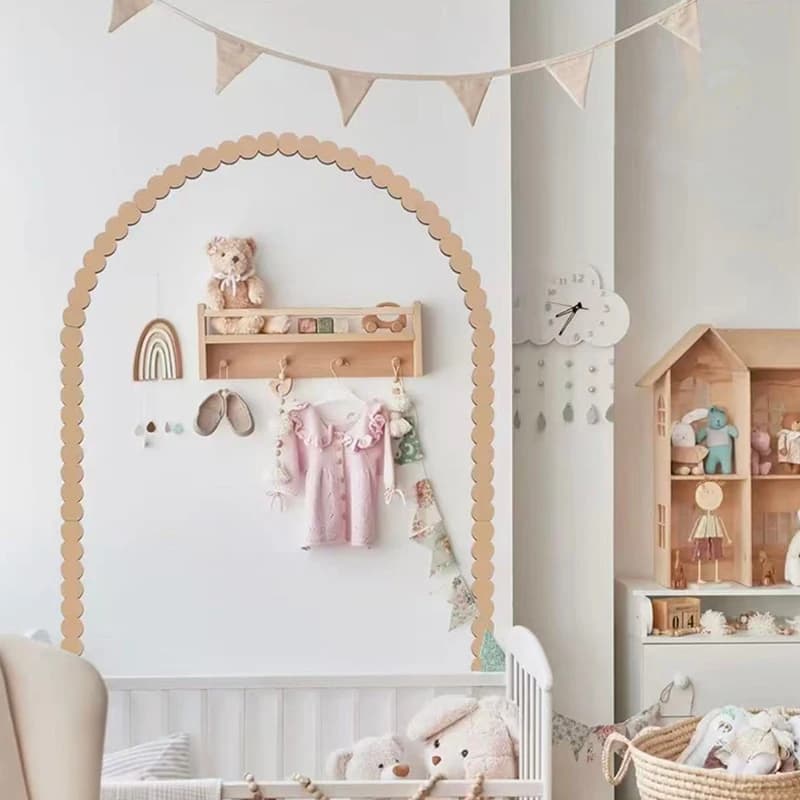 Kids Room Nursery Decor Rustic Wood Wall Arch Diy Unfinished Wooden Frame Scalloped Crafts Trim Accent Furniture Molding