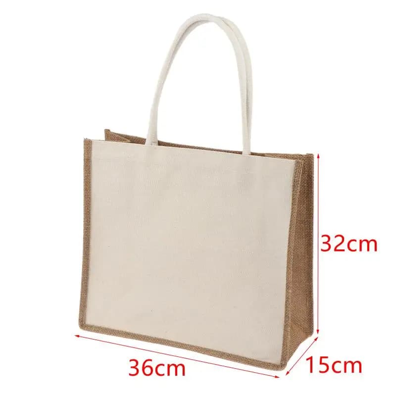 Jute Reusable Shopping Tote with Handles