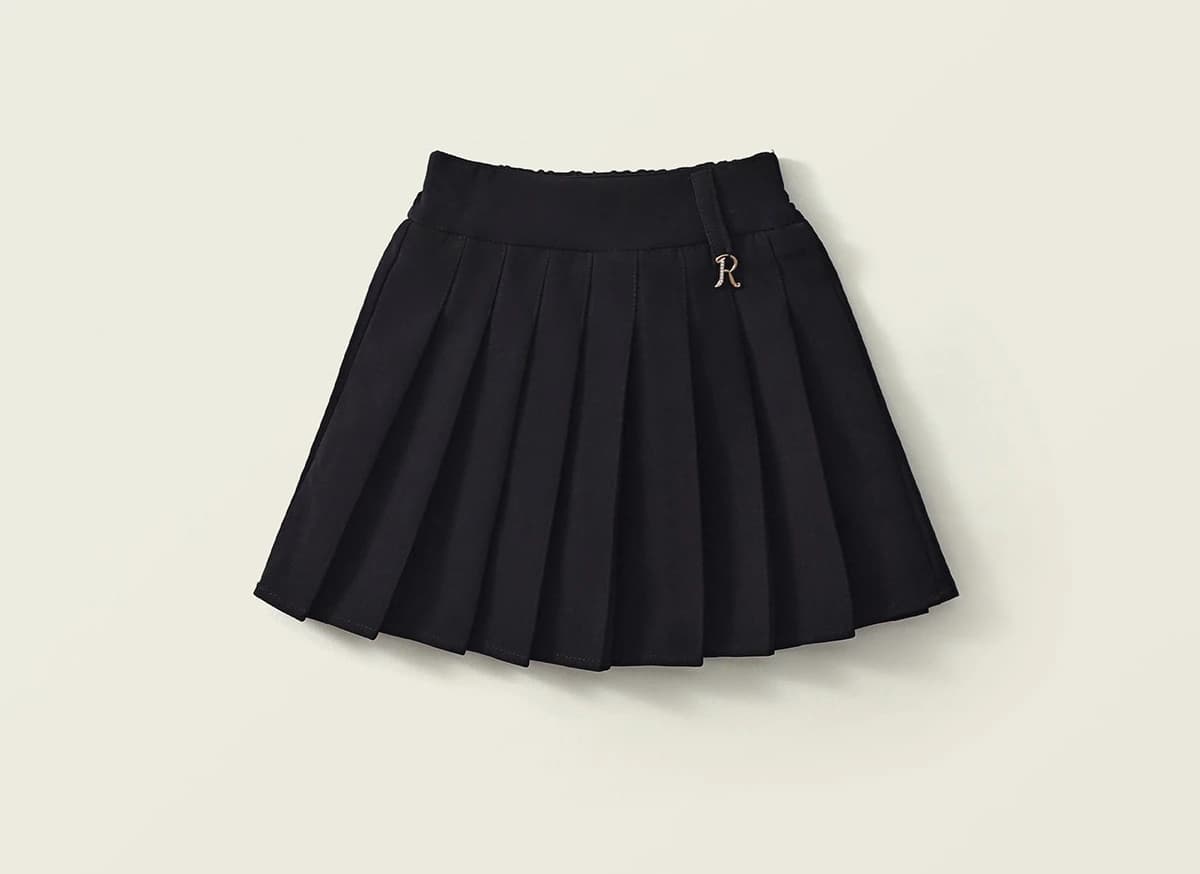 Girls Black Pleated Skirt