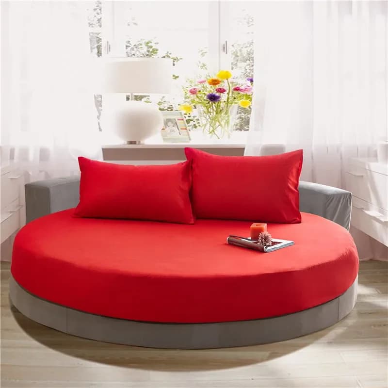 Round Cotton Fitted Sheet Set